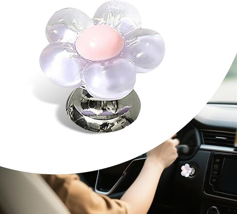 Car One-Touch Start Button, Flower Engine Start Stop Button Joystick Covers, Cute Automotive Interior Decoration Accessories, Suitable for Women Girl with Long Nails (Purple) in Saudi Arabia
