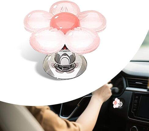 Car One-Touch Start Button, Flower Engine Start Stop Button Joystick Covers, Cute Automotive Interior Decoration Accessories, Suitable for Women Girl with Long Nails (Purple) in Saudi Arabia