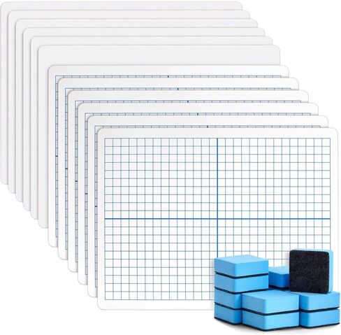 مجموعة من 12 لوحة بيضاء لطاقم الموسيقى من برايت كرييشنز مع ممحاة، وألواح كمبيوتر محمولة قابلة للمسح الجاف (9 × 12 بوصة) in Kuwait