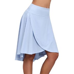 Zando Women's Wrap Skorts - High Waist Flowy with Shorts, Asymmetric Ruffle Hem High Low Midi Skirt in Kuwait