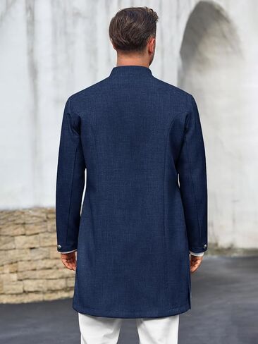 Runcati Mens Kurta Coats Indian Mandarin Twhiber Autire Thrib Throbits Wedding Party Party Clothing Discal Kaftan Robe in Kuwait