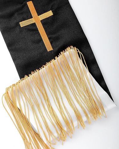 Eurzom 2 Pcs Embroidery Reversible Clergy Stole with Cross Tassels Wedding Church Minister Pastor Priest Shawls for Men Women in Saudi Arabia
