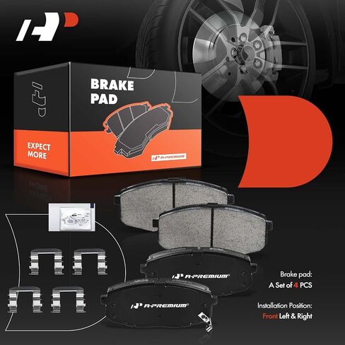 A-Premium Front Disc-Discers الفرجار مع وسادات السيراميك متوافقة مع Kia Soul 2014 2015 2016 ، 1.6L 2.0L 6-PC Set in Saudi Arabia