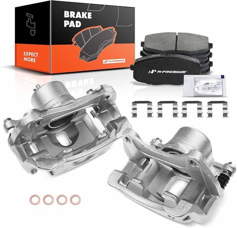 A-Premium Front Disc-Discers الفرجار مع وسادات السيراميك متوافقة مع Kia Soul 2014 2015 2016 ، 1.6L 2.0L 6-PC Set in Saudi Arabia