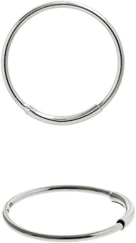 14k Real Solid Gold Nose Hoop Ring Piercing - 22 Gauge Hoop for Nose, Lip, Ear& Eyebrow - Ideal for Multiple Piercing - Perfect for Minimalist Design Earring - Sold as a Single in Saudi Arabia