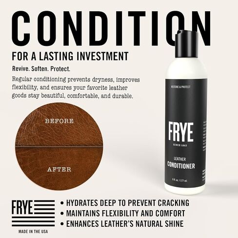 Frye Leather Complementer-رعاية جلدية غير سامة مصنوعة في الولايات المتحدة | يعيد وتخليص الجلود - الأحذية ، والأحذية ، والسترات ، وحقائب اليد ، والمحافظ والمزيد in Saudi Arabia