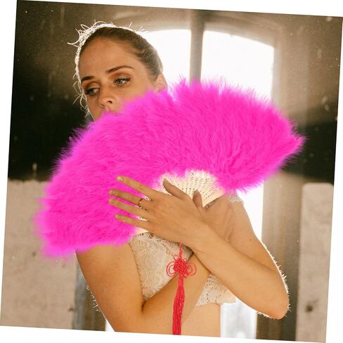 Gleavi Wedding Bride Fan Alegant Lightweight Lightheld Decorative Plume Fan for Bridal Events Stage Evage Firms Firm in Saudi Arabia