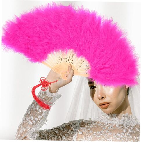 Gleavi Wedding Bride Fan Alegant Lightweight Lightheld Decorative Plume Fan for Bridal Events Stage Evage Firms Firm in Saudi Arabia