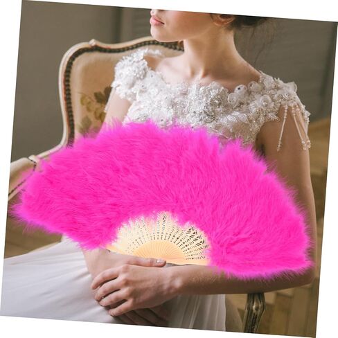 Cabilock Wedding Bride Plume Fan Decorative Handheld Fan for Bridal Shower Parties and Stage Performances Unique for Guests Lightweight and Portable Deep in Saudi Arabia