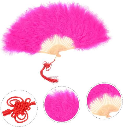 Cabilock Wedding Bride Plume Fan Decorative Handheld Fan for Bridal Shower Parties and Stage Performances Unique for Guests Lightweight and Portable Deep in Saudi Arabia