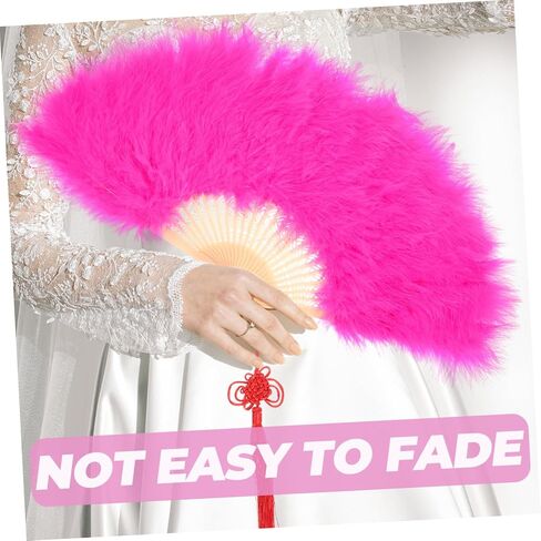 Cabilock Wedding Bride Plume Fan Decorative Handheld Fan for Bridal Shower Parties and Stage Performances Unique for Guests Lightweight and Portable Deep in Saudi Arabia