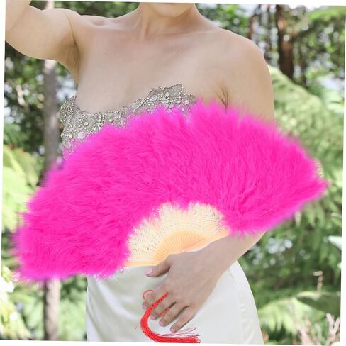 Cabilock Wedding Bride Plume Fan Decorative Handheld Fan for Bridal Shower Parties and Stage Performances Unique for Guests Lightweight and Portable Deep in Saudi Arabia