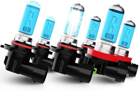 مصابيح المصابيح الأمامية الهالوجين متوافقة مع GMC Safari 1995 1996 1997 1998 1999 2000 2001 2002 2003 2004،9005/HB3/H10 High Beam + 9006/HB4 Low Lights + H11 Lights ، 6 Pack in Kuwait