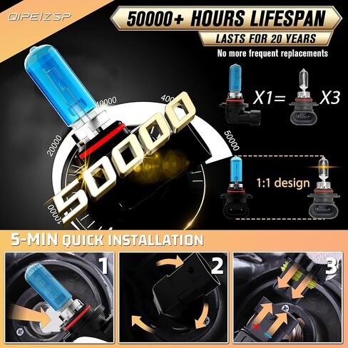 مصابيح المصابيح الأمامية الهالوجين متوافقة مع GMC Safari 1995 1996 1997 1998 1999 2000 2001 2002 2003 2004،9005/HB3/H10 High Beam + 9006/HB4 Low Lights + H11 Lights ، 6 Pack in Kuwait