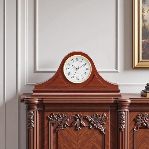ساعة Vevor Mantel ، 6.4 في ساعة الجد الكلاسيكية القديمة ، وساعات MDF Mantel مع حركة كوارتز مدمجة وتصميم هادئ ، لغرفة المعيشة وغرفة النوم والديكور المنزلي والهدية in Kuwait