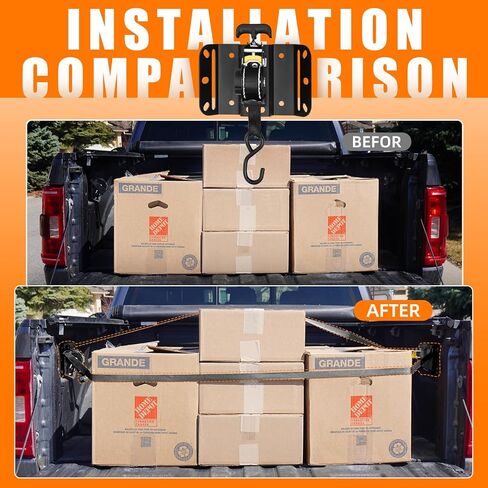 2pcs أشرطة السقاطة القابلة للسحب تناسب 2015-2025 Ford F150 250 350 450 Tuto Retract Tie Down Strapswith Drowivel Ratchet for Truck Bed Hight-Duty Boxlink Transors لنقل الشحن الآمن (النمط A) in Kuwait