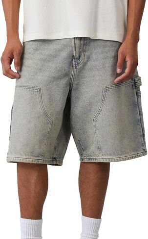Pacsun Men's Men's Blue Blue Tint Baggy Denim Carpenter Shorts in Kuwait