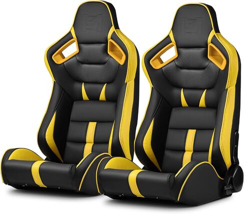 ModifyStreet Universal PVC Leather Reclinable Black Racing Seats Right Left [VIPER-Series] in Saudi Arabia