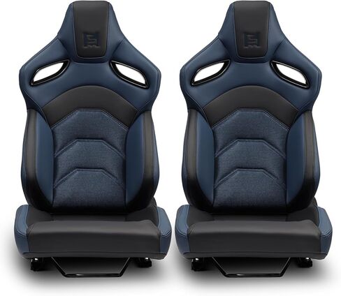 ModifyStreet [سلسلة Dark Knight] أسود+حمراء PVC مقاعد سباقات رياضية قابلة للرياضة زوج مع شريط التمرير اليسار/اليمين in Kuwait