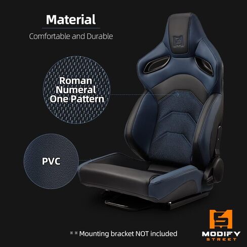 ModifyStreet [سلسلة Dark Knight] أسود+حمراء PVC مقاعد سباقات رياضية قابلة للرياضة زوج مع شريط التمرير اليسار/اليمين in Kuwait