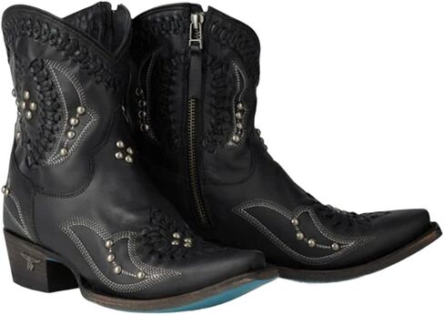 Lane Women's Cossette Western Booties Snip Toe - LB0540N 8 1/2 M US Jet Black in Saudi Arabia