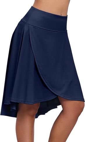 Zando Women's Wrap Skorts - High Waist Flowy with Shorts, Asymmetric Ruffle Hem High Low Midi Skirt in Saudi Arabia