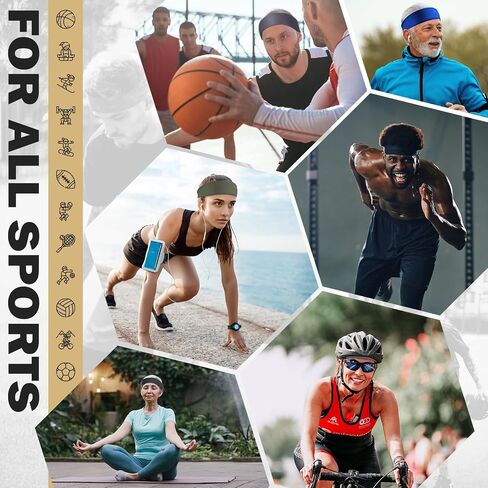 Zensoul Sports Housps for Men ، عصابات العرق ، العصابات ، رجال ، رطوبة فتكينج تمرين ، وعصابة العرق ، والرجال ، للركض ، وكرة السلة ، وركوب الدراجات ، وكرة القدم ، واليوغا ، والتمرين (4 عبوات) in Saudi Arabia