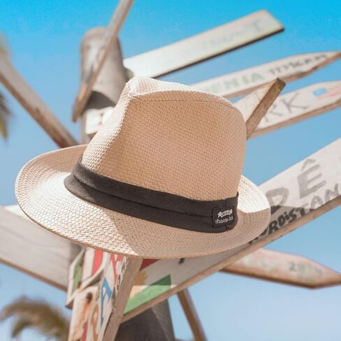 Panama Jack Solid Ribbon Fedora Hat with Black Band in Saudi Arabia
