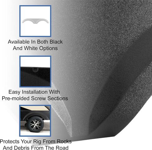 Recpro RV Tandem Fender Skirt | 63 "W × 11 1/2" H (2 تنانير الحاجز ، الأسود) in Saudi Arabia