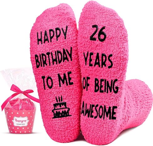 HAPPYPOP 26th Birthday Old Female Gifts Socks for - Gifts, Socks 26 Gifts, Beth Gifts for 26 Year Old Woman in Saudi Arabia