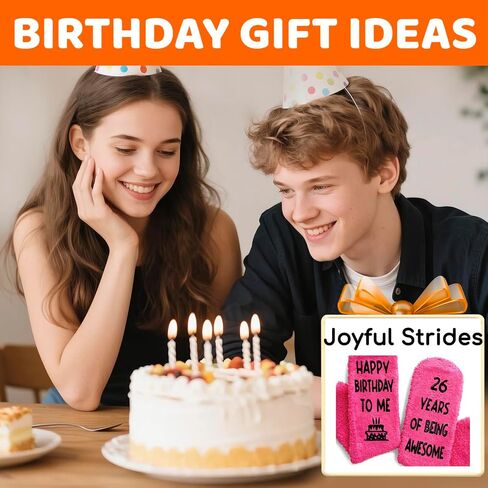 HAPPYPOP 26th Birthday Old Female Gifts Socks for - Gifts, Socks 26 Gifts, Beth Gifts for 26 Year Old Woman in Saudi Arabia