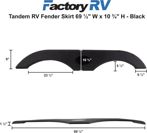 69.5" x 10.75" RV Tandem Fender Skirt | UV Protection | Can Be Painted | Made in The USA (Gray, 2) in Saudi Arabia