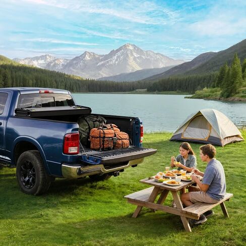 Soft Tri-Fold Truck Bed Tonneau Cover Fit for Dodge Ram 1500 2009-2025 (Incl. Classic & New) 5.7 ft Bed Without Rambox in Saudi Arabia