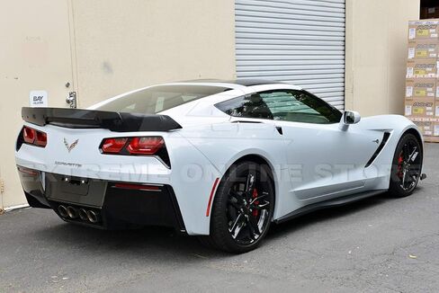 استبدال 2014-2019 شيفروليه كورفيت C7 جميع النماذج | Z06 Z07 Stage 3 Style Trunk Lid Wing مع Spoiler WickerBill Defined (ABS Plastic - Primer Black) in Kuwait