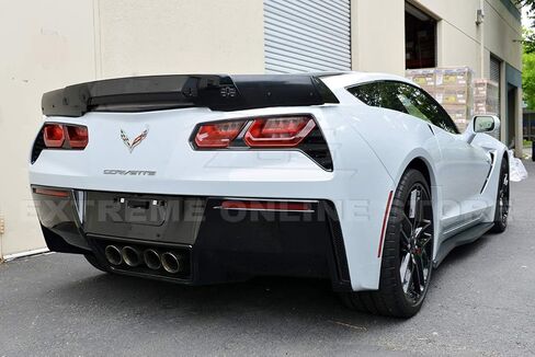 استبدال 2014-2019 شيفروليه كورفيت C7 جميع النماذج | Z06 Z07 Stage 3 Style Trunk Lid Wing مع Spoiler WickerBill Defined (ABS Plastic - Primer Black) in Kuwait