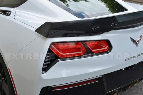 استبدال 2014-2019 شيفروليه كورفيت C7 جميع النماذج | Z06 Z07 Stage 3 Style Trunk Lid Wing مع Spoiler WickerBill Defined (ABS Plastic - Primer Black) in Kuwait