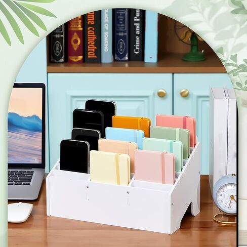 Ctosree 2 قطعة حامل الهاتف الخليوي مكتب المدرسة آلة حاسبة صندوق تخزين حامل حالة متعددة الوظائف الفصول الدراسية العلبة منظم الهاتف الخليوي (15.35 × 12.22 × 4.45 بوصة) in Kuwait