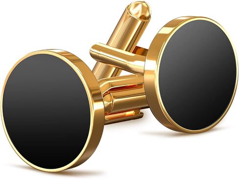 Cufflinks For Men, 316L Stainless Steel Tuxedo Shirt Cuff Links Shirt Accessories Unique Business Groom Wedding Black Silver Gold Jewelry for Son, Father, Husband, Boyfriend in Kuwait