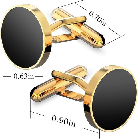 Cufflinks For Men, 316L Stainless Steel Tuxedo Shirt Cuff Links Shirt Accessories Unique Business Groom Wedding Black Silver Gold Jewelry for Son, Father, Husband, Boyfriend in Kuwait