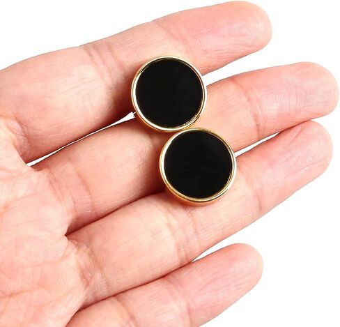 Cufflinks For Men, 316L Stainless Steel Tuxedo Shirt Cuff Links Shirt Accessories Unique Business Groom Wedding Black Silver Gold Jewelry for Son, Father, Husband, Boyfriend in Kuwait