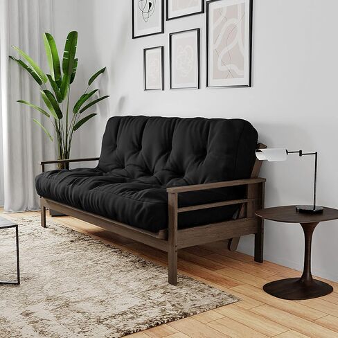 منتجات Royal Sleep By The Futon Factory 6 Inch Memory Foam Futon Mattress - غطاء أسود صلب - الحجم الكامل - الرغاوي المعتمدة in Saudi Arabia