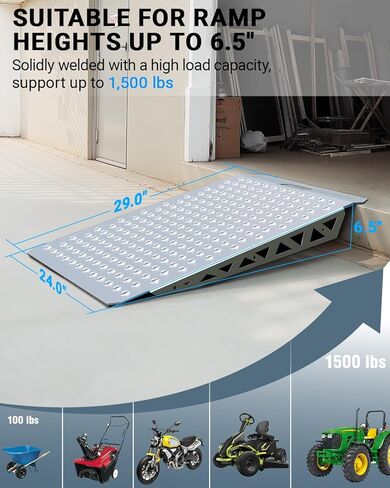 سقيفة شاقة منحدر لركوب الخيل ، سلالم لذعان المرآب عتبة المدخل العشب جرار جرار الثلج كراسي الكراسي العربة الحديقة ، 1500 رطل التحميل مضاد للانزلاق لوحة منحدر-2 pcs in Kuwait