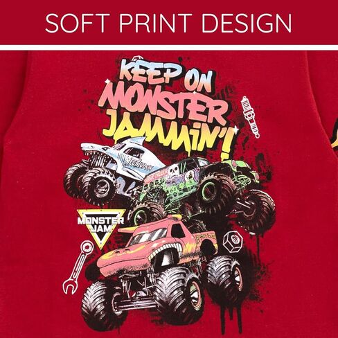 مجموعة Monster Jam T-Shirt و Fleece Jogger Pants مجموعة ليد ليد ليد كيد جرافور ديجر إل تورو لوكو ميغالودون in Saudi Arabia