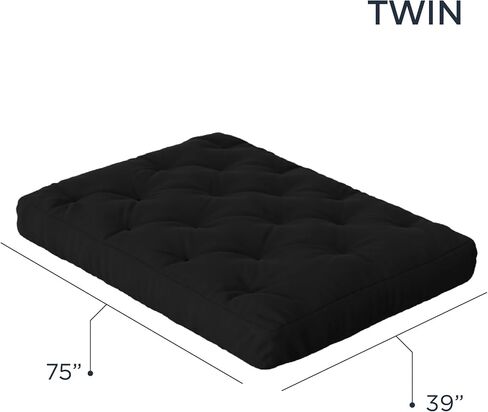 منتجات Royal Sleep By The Futon Factory 6 Inch Memory Foam Futon Mattress - غطاء أسود صلب - الحجم الكامل - الرغاوي المعتمدة in Saudi Arabia