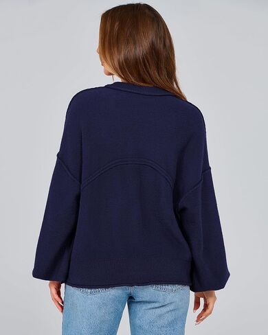 BTFBM Women's Oversized Lantern Long Sleeve Sweaters Casual Crewneck 2024 Fall Winter Outfits Ribbed Knit Pullover Tops in Kuwait