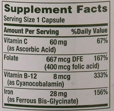 Nature's Bounty Gentle Iron 28 mg 90 Capsules in Saudi Arabia