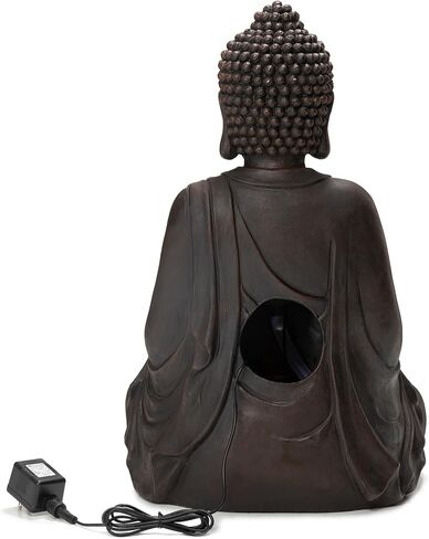 Glitzhome Outdoor Fountain 23.25" H, Zen Style Buddha Fountains Indoor Water Fountain with Pump & LED Lights, Freestanding Water Feature Fountains Outside Garden Backyard Decor in Kuwait