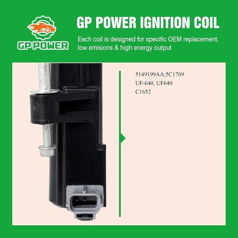 Coil Coil 5149199AA UF640 UF-640 5C1709 C1652 مجموعة من 3 متوافقة مع قائد Jeep Grand Cherokee Liberty Dodge Dakota Durango Nitro Ram 1500 Mitsubishi Raider Ram 1500 3.7 V6 in Saudi Arabia
