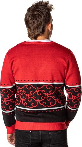 Naruto Shippuden Men's Akatsuki Red Cloud Sweater Strime Christmas Button-Up Cardigan in Saudi Arabia