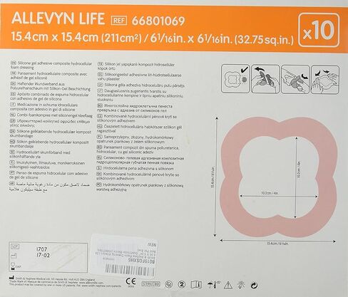 Smith+Nephew ALLEVYN Life Wound Dressing, 4"in X 4"in Box of 10 in Saudi Arabia